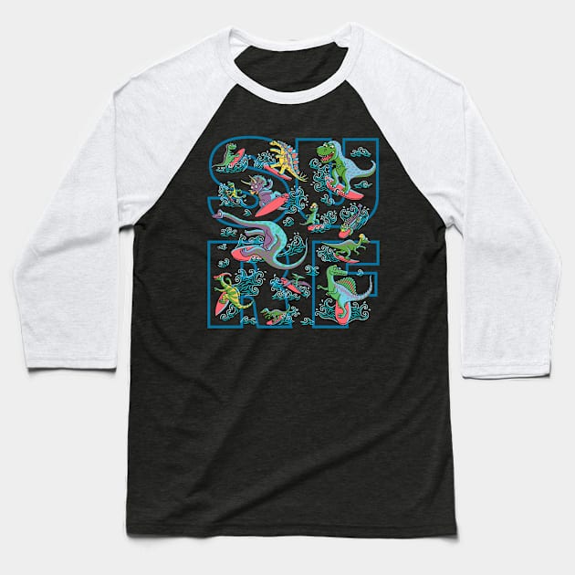 jurassic surfing Baseball T-Shirt by byTxemaSanz